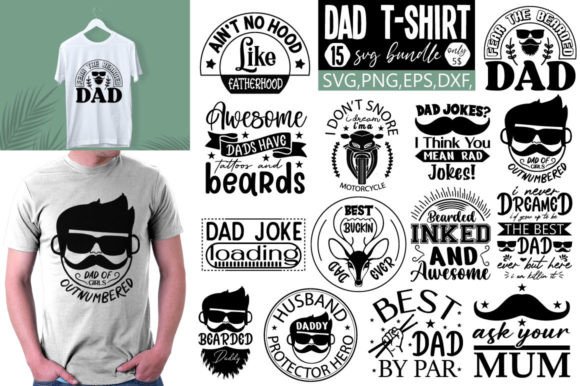 Dad, Father's Day Svg Bundle Graphic T-shirt Designs By DollarSmart