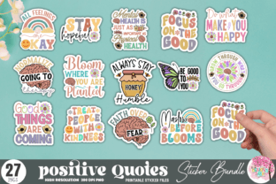 Positive Quotes Sticker Bundle Illustration Artisanat Par Design's Dark 1