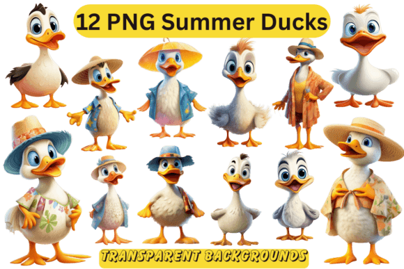 Summer Ducks Clipart Illustration Illustrations AI Par Imagination Station