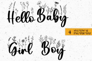 Hello Baby SVG PNG EPS Graphic Illustrations By HappyWatercolorShop 3