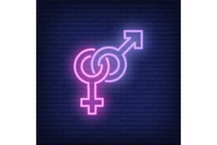 Neon Signs of Venus and Mars. Night Brig Graphic Illustrations By pch.vector