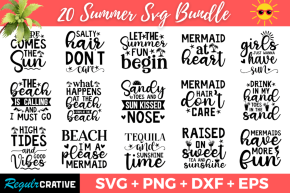 Beach SVG Bundle,SUMMER SVG Bundle Graphic Crafts By Regulrcrative