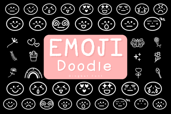 Emoji Doodle Dingbats-Schriftarten Schriftart Von Kanink Type Studio