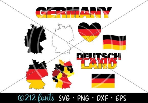 Germany Deutschland Map Outline SVG Art Graphic Illustrations By 212 Fonts