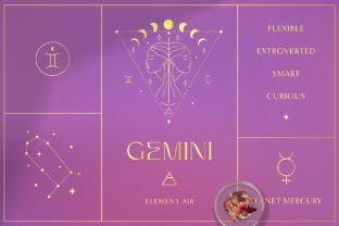 Golden Zodiac Signs. Horoscope Logos. Graphic Logos By Olya.Creative 4