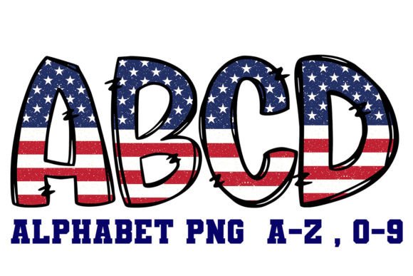 Patriotic American Flag Doodle Alpha Graphic Crafts By superdong_nu