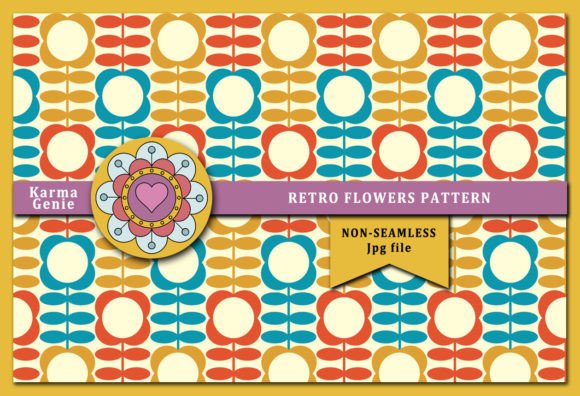 Retro Flowers Pattern Graphic Patterns By Karma Genie
