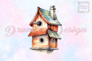 Watercolor Birdhouse Clipart Graphic Crafts By Drumpee Design 4