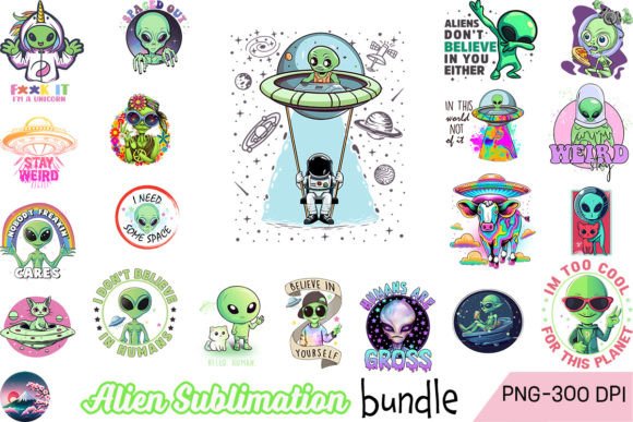 Alien Sublimation Bundle Graphic Crafts By Cherry Blossom