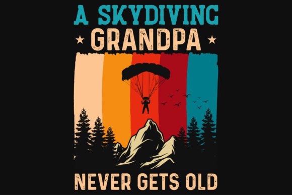 A Skydiving Grandpa Graphics Tshirt Desi Gráfico Diseños de Camisetas Por Creative Tshirt Designer