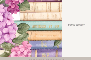 Floral Book Lover Seamless Digital Paper Illustration Modèles de Papier Par BLDGtheBrand 3