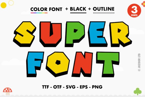 Super Color Fonts Font By Jozoor