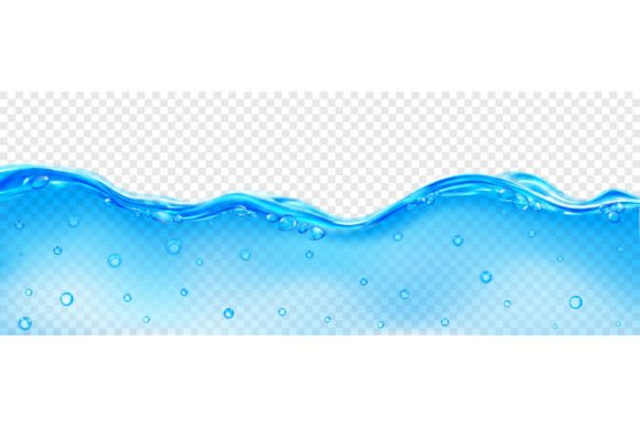 Translucent Water Wave with Air Bubbles Graphic Illustrations By 31moonlight31