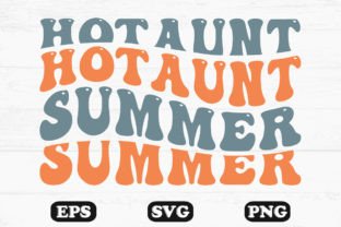 Hot Aunt Summer Retro Wavy T-shirt Graphic Print Templates By hosneara 4767