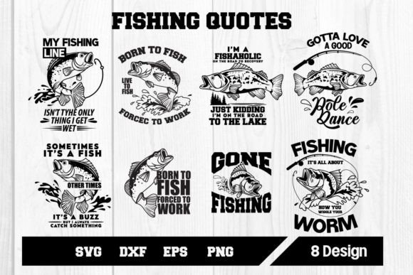 Fishing SVG Bundle, Fishing Quotes Svg Gráfico Mockups de Productos Por dadan_pm
