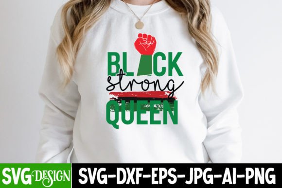 Black Strong Queen Grafica Design di T-shirt Di ranacreative51