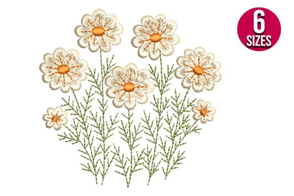 Daisy Wildflowers Bouquets & Bunches Embroidery Design By Nations Embroidery