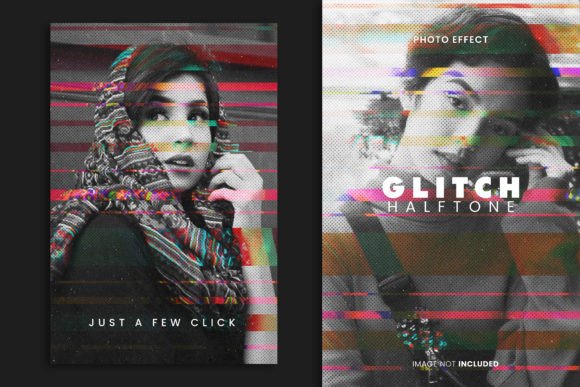Glitch Halftone Photo Effect Graphic Actions & Presets By Wudel Mbois