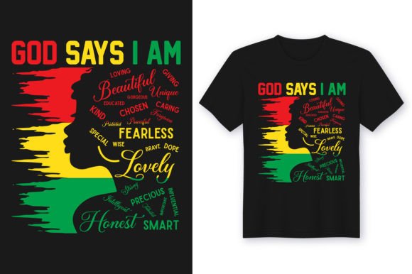 God Says I Am Beautiful T-shirt Design Graphic T-shirt Designs By Merch By Creative