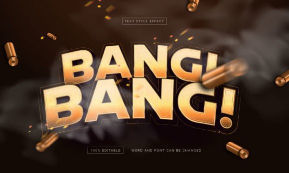 Gold Bang! Bang! with Bullet Text Effect Gráfico Estilos de capas Por nandaradhurii16