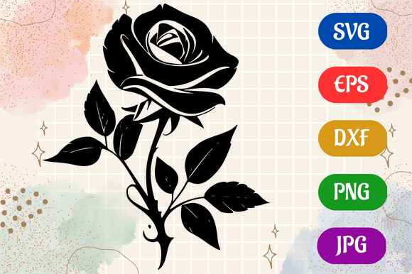 Rose | Black and White Logo Vector Art Gráfico Ilustraciones IA Por Creative Oasis