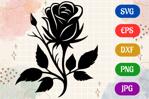 Rose | Black and White Logo Vector Art Gráfico Ilustraciones IA Por Creative Oasis
