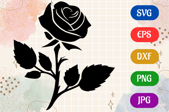 Rose - Quality DXF Icon Cricut Gráfico Ilustraciones IA Por Creative Oasis
