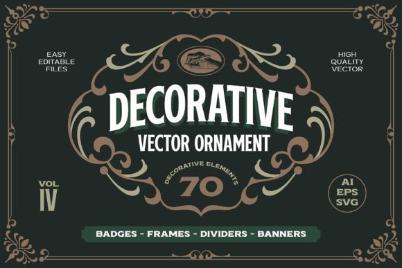 Victorian Ornament Vectors Vol. IV Gráfico Objetos Gráficos de Alta Calidad Por Arterfak Project