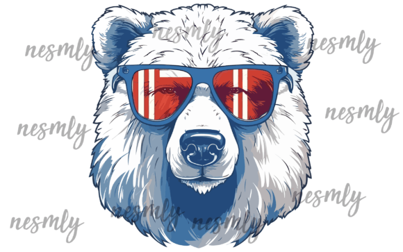 Bear Sunglasses Gráfico Ilustrações para Impressão Por NESMLY