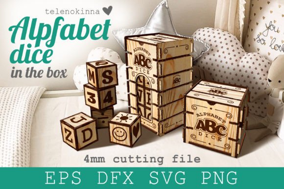 Alphabet Dice in the Box SVG Illustration SVG 3D Par TELENOK