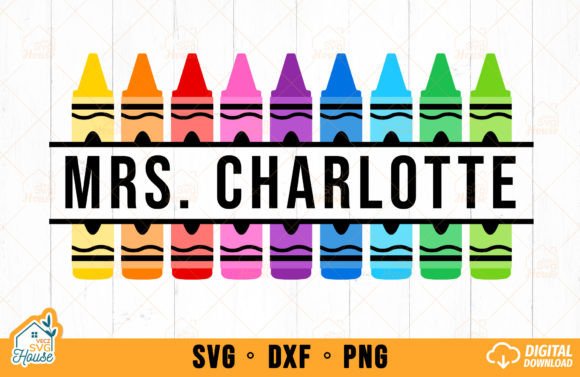Crayon Split Monogram SVG School Teacher Gráfico Manualidades Por VeczSvgHouse