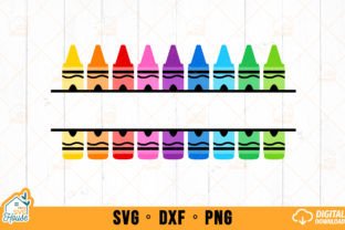 Crayon Split Monogram SVG School Teacher Graphic Crafts By VeczSvgHouse 2
