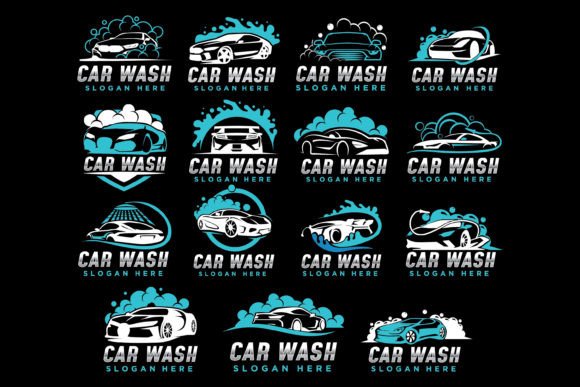 Set of Car Wash or Car Cleaning Logo Graphic Logos By guavanaboy
