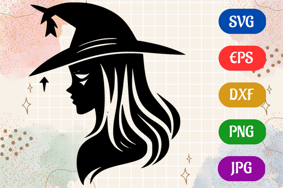 Witch | SVG EPS DXF PNG JPG Silhouette Graphic AI Illustrations By Creative Oasis
