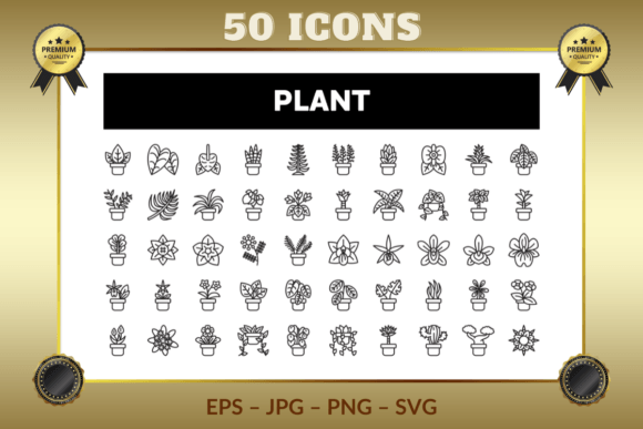 Plant Outline Icons Grafika Ikony Przez larsonline