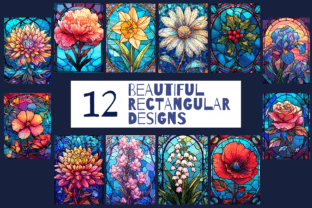 Stained Glass Birth Flower Clipart Graphic Illustrations By Enchanted Marketing Imagery 3
