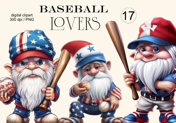 Baseball Lovers in America 17 PNG Graphic Illustrations By HelloMyPrint