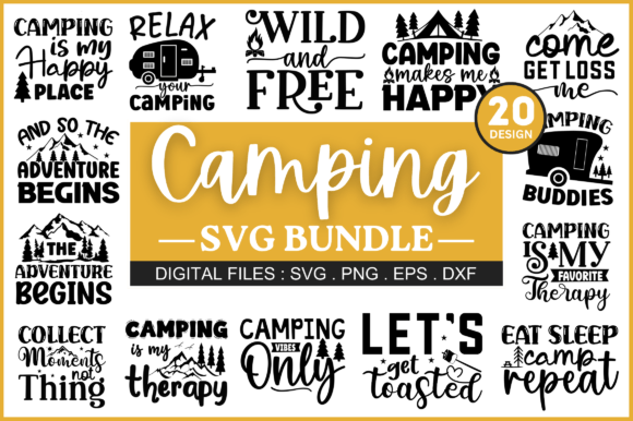 Camping SVG Bundle Graphic Crafts By Regulrcrative
