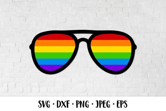 Rainbow Sunglasses SVG. LGBT Pride Flag Graphic Illustrations By LaBelezoka