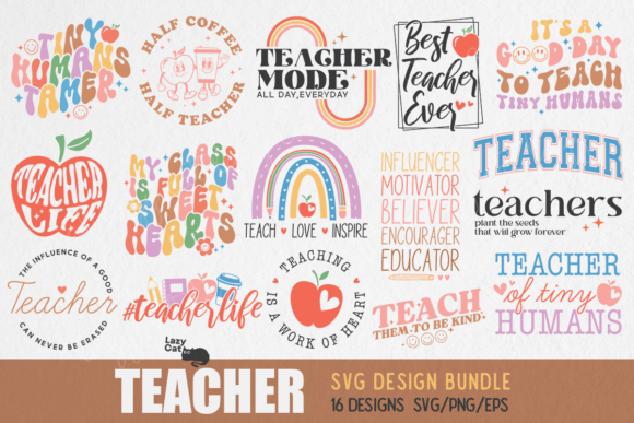 Teacher SVG Design Bundle Graphic Crafts By Lazy Cat