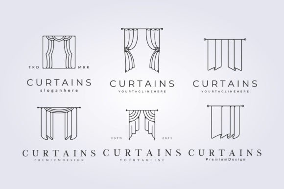 Set of Curtains Logo Sign Symbol Icon Gráfico Logos Por Lodzrov