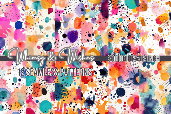 Abstract Colors Seamless Backgrounds Graphic Backgrounds By whimsyandwishes