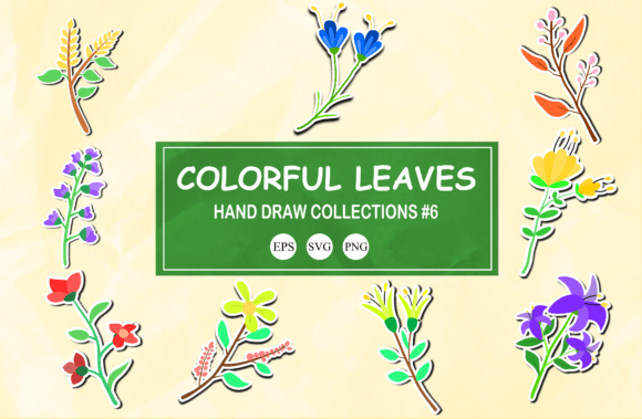 Colorful Leaves Hand Draw #6 Graphic Illustrations By Perkasya Akram