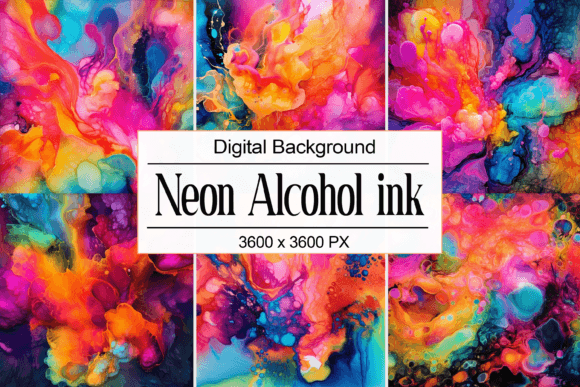 Neon Alcohol Ink Graphic Backgrounds By Pro Designer Team