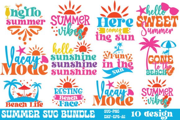 Summer SVG Bundle Gráfico Artesanato Por ak-graphics