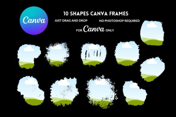 Editable Brush Stroke Canva Frames Graphic Graphic Templates By ElementDesignAndArt