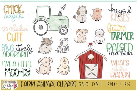 Farm Animals SVG Bundles Graphic Print Templates By designingdigitals