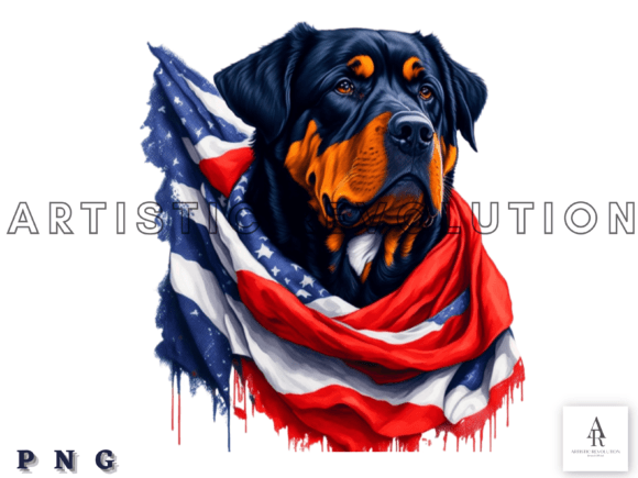 Patriotic Dog American Flag 4th of July Graphic AI Transparent PNGs By Artistic Revolution