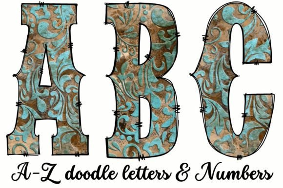 TOOLED LEATHER WESTERN DOODLE LETTERS Graphic Illustrations By Me 2 You Digitals