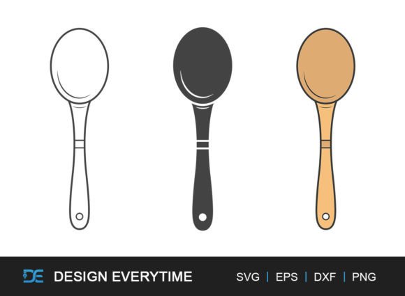 Wooden Spoon Silhouette, Utensil SVG Graphic Crafts By DesignEverytime